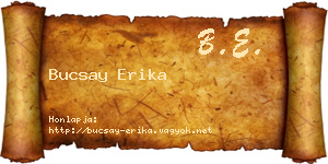 Bucsay Erika névjegykártya